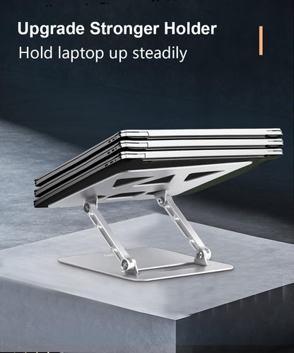 Adjustable Laptop Stand for Desk,Portable Laptop Stand Holder and Riser,Foldable Aluminum Notebook Computer Stands for MacBook Air Pro HP Lenovo Dell Samsung Chromebook, 10-15.6 inch, Silver