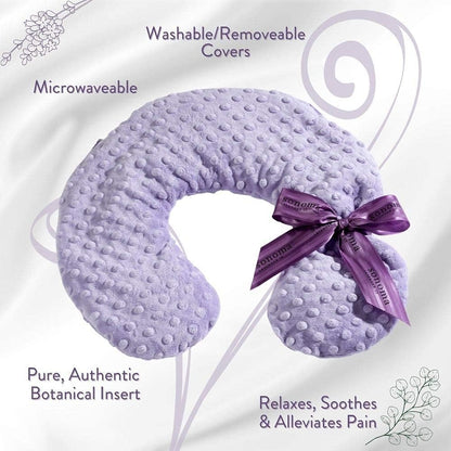 Sonoma Lavender Luxury Lavender Heatable/Chillable Neck Pillow, Microwaveable for Neck and Shoulders with Removable Washable Covers, Great for Relaxation and Pain Relief (Lilac Dot)