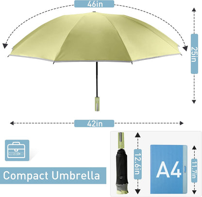 Bodyguard Inverted Umbrella - Large Windproof for Rain & Sun, Compact Reverse With Reflective Stripe, Teflon-Coated for Women Men, Travel Folding With Cover Bag