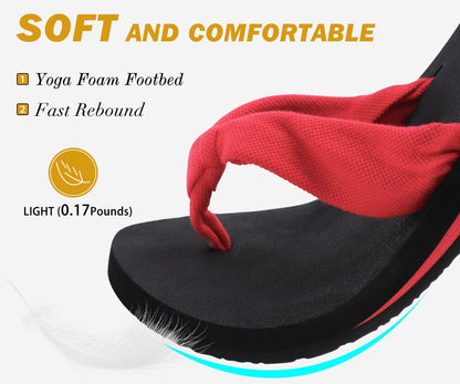 KuaiLu Flip Flops for Women with Arch Support Yoga Mat Comfortable Summer Beach Walking Thong Cushion Sandals Slip On Indoor Outdoor