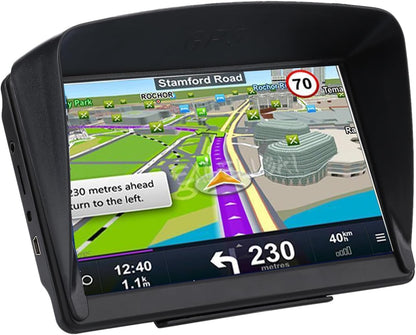 GPS Navigator for Car Truck RV, 7 Inch Touch Screen, Latest 2025 Maps for Car GPS, Support Voice Turn-by-Turn Guidance, Speed and Red Light Warning, Custom Truck Routing