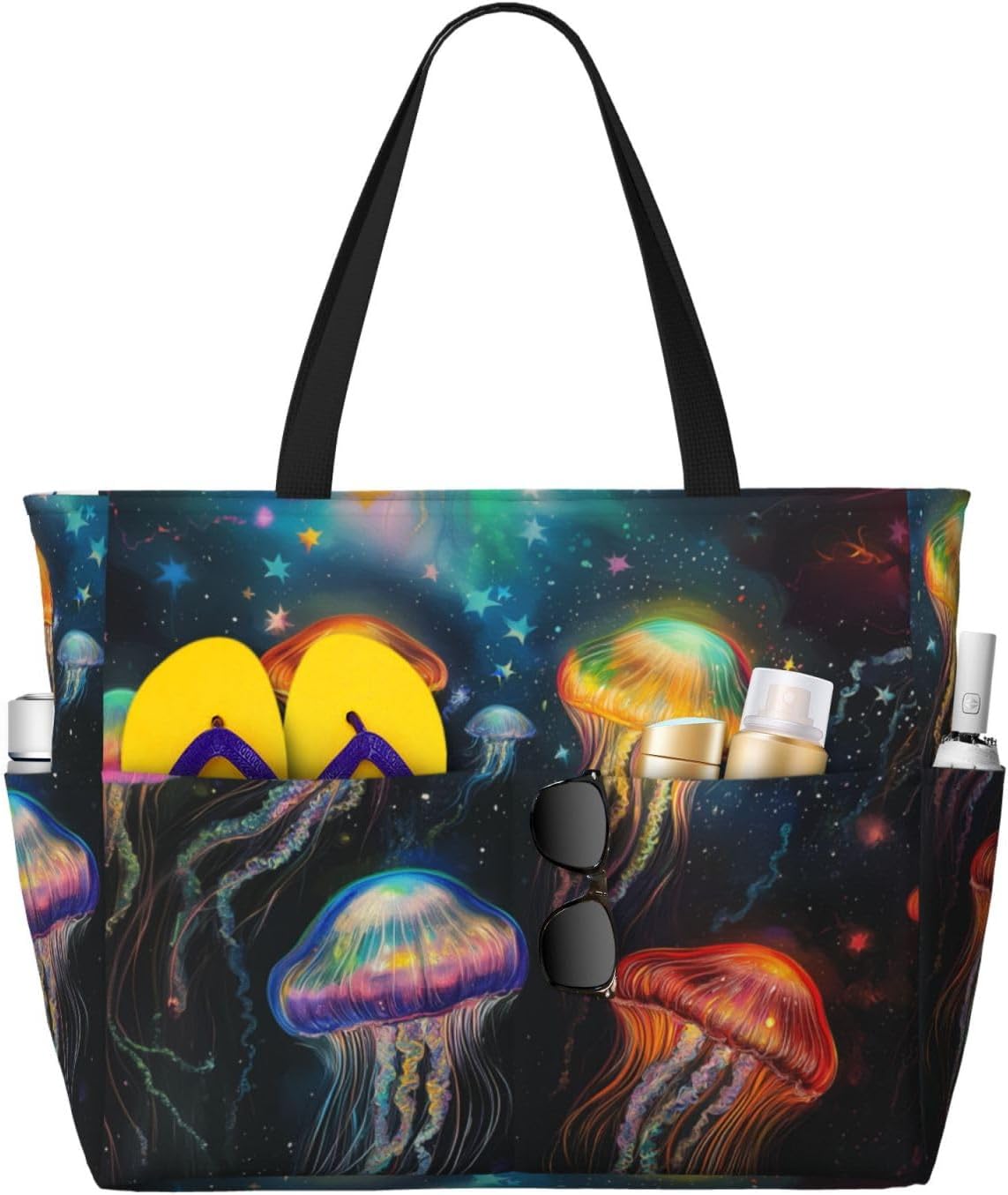 Beach Bag for Women Beach Tote Bag Waterproof Sandproof Large Bags with Zipper Big Capacity for Vacation Travel