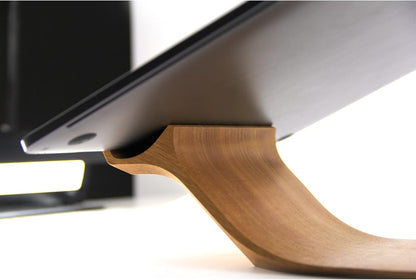 XDK Wood Laptop Stand for Desk, Ergonomic Height Riser for Notebook Computer up to 15 Inches, Wooden Holder for MacBook/Aluminum Laptops