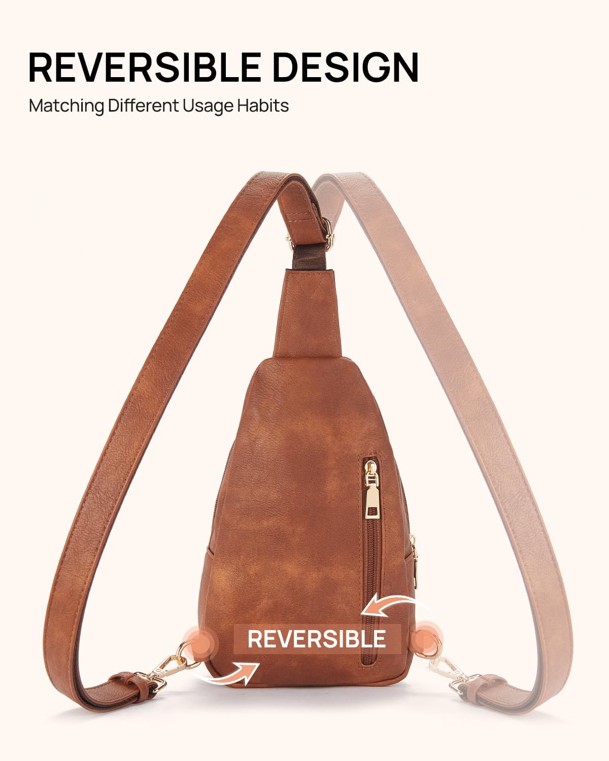 Telena Small Sling Bag for Women Leather Crossbody Fanny Packs Chest Bag for Women