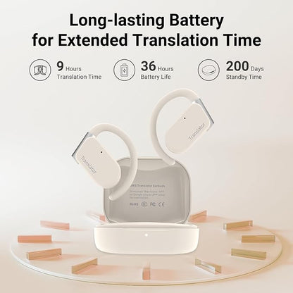 M9 AI Language Translator Earbuds Open-Ear Headphones Support 144 Languages & - Image 6