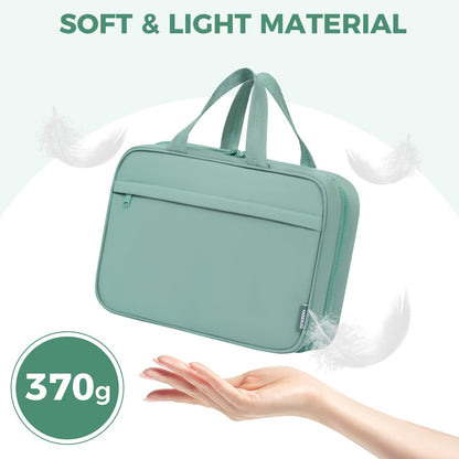 Toiletry Bag For women,Portable Hanging Organizer,4 Leakproof Compartment for full-sized Conditioner, Brushes Set, Makeup Accessories,Visible and easy to access.M-mint