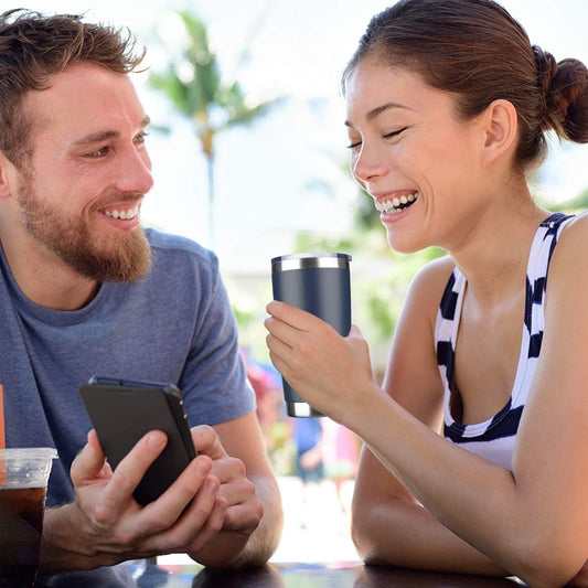 20oz Tumbler Bulk Stainless Steel Vacuum Insulated Tumblers with Lid Double Wall Travel Mug, Durable Powder Coated Coffee Cup, Suitable for Ice Drinks and Hot Beverage (Navy 1pack)