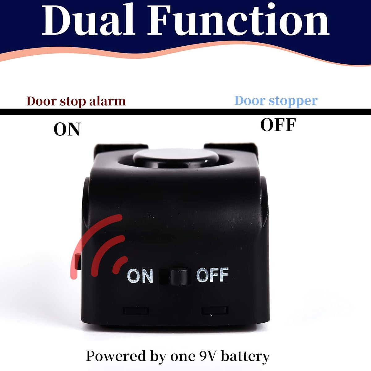 Door Stop Alarm, Door Stopper with 120DB Security Alarm, Floor Wedge Doorstop for Travel Apartment Home House (Pack of 3)