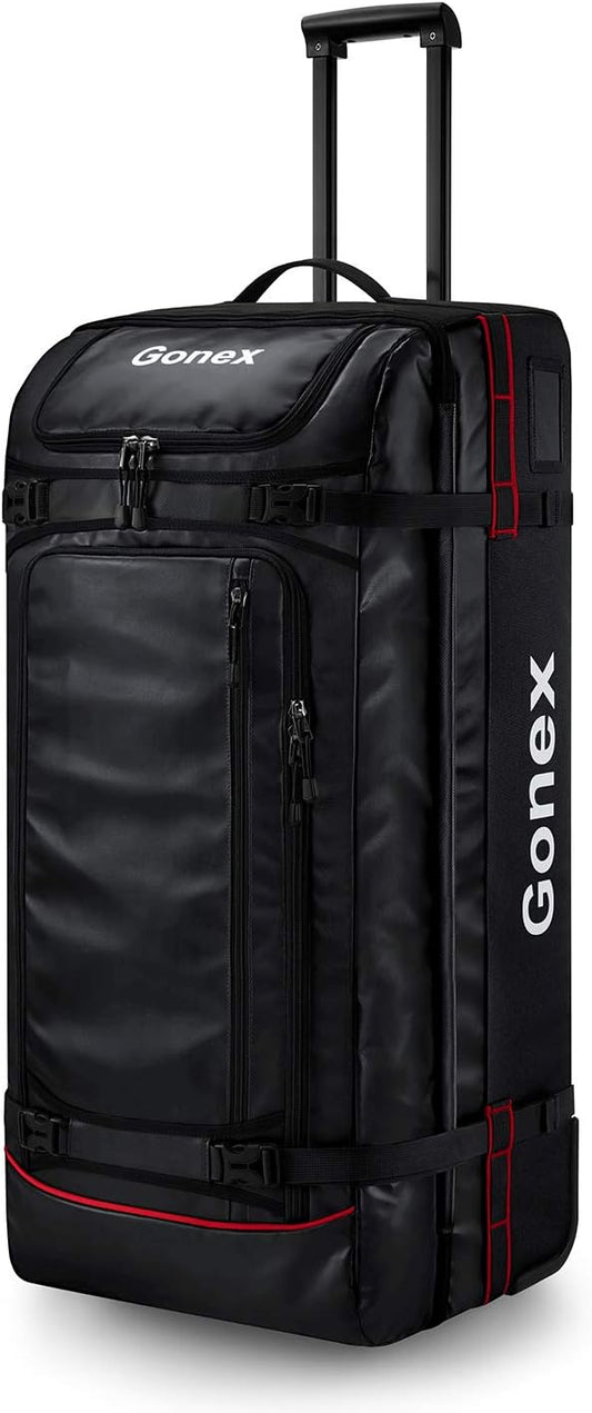 Gonex Rolling Duffle Bag with Wheels, 100L Water Repellent Large Wheeled Travel Duffel Luggage with Rollers 33 inch, Black
