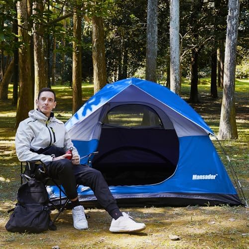Camping Tent, Waterproof 2/3/4 Person Tents for Camping, Lightweight Easy Set Up Outdoor Hiking Tent Backpacking Tent with Carry Bag, Backpack Tent Suit for Family Beach Hiking Travel