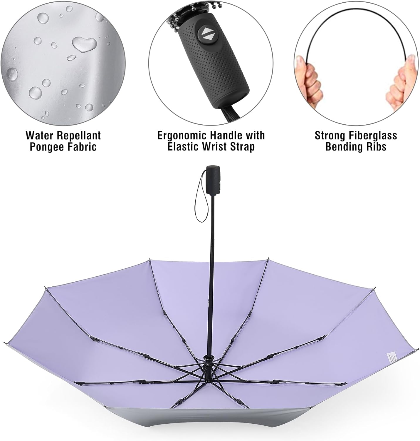 G4Free UPF 50+ UV Protection Large Travel Umbrella 42/46 Inch Auto Open Close Windproof Sun Blocking Umbrella