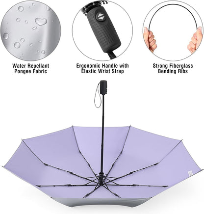 G4Free UPF 50+ UV Protection Large Travel Umbrella 42/46 Inch Auto Open Close Windproof Sun Blocking Umbrella