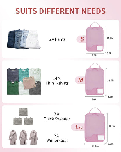 ECOHUB 4 Set /6 Set Packing Cubes for Travel Durable Suitcase Organizer Bags Set with Personalized Tag Various Sizes Travel Essentials Traveling Accessories for Luggage Machine Washable