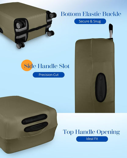 Slohif Luggage Cover for Suitcase Tsa Approved Protector - Luggage Sleeve Suit Case Cover Travel Stretch Large Baggage Case Protective Washable Fit 22-24 Inch Green
