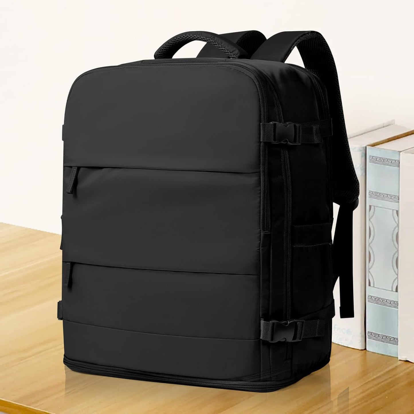 coowoz Large Travel Backpack Carry On for Women Man Black Waterproof Gym Backpacks with Laptop Compartment Mochila de Viaje Teacher Personal Item Backpack Rucksack Airplane Accessories Must Haves