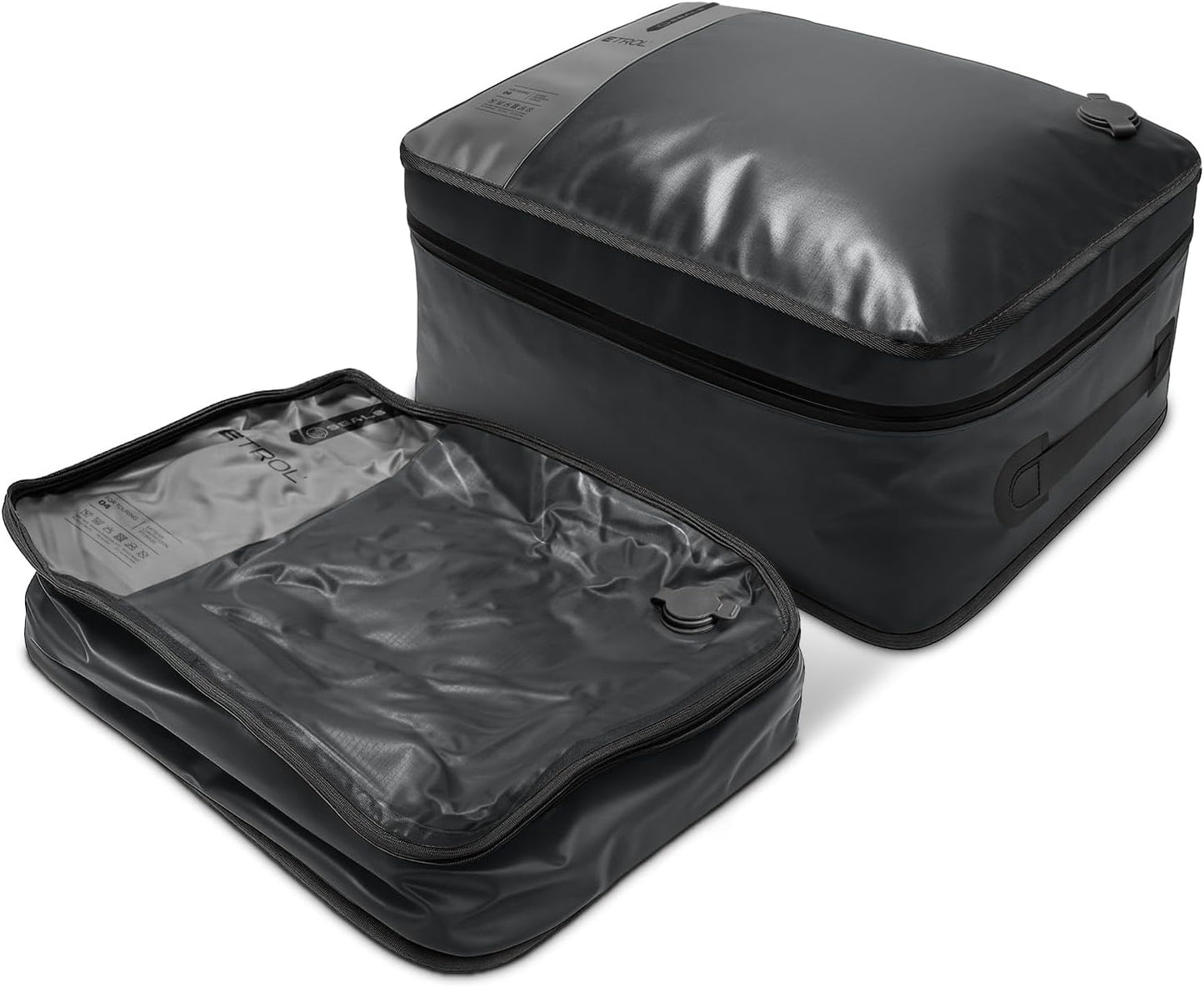 TPU Vacuum Bag for Travel, 70D Nylon Reusable Compression Bag with IP67 Waterproof Zipper, Compression Packing Cubes for Clothing, Space Saver Bags for Luggage and Backpack (Full Open, Grey,1Pcs)