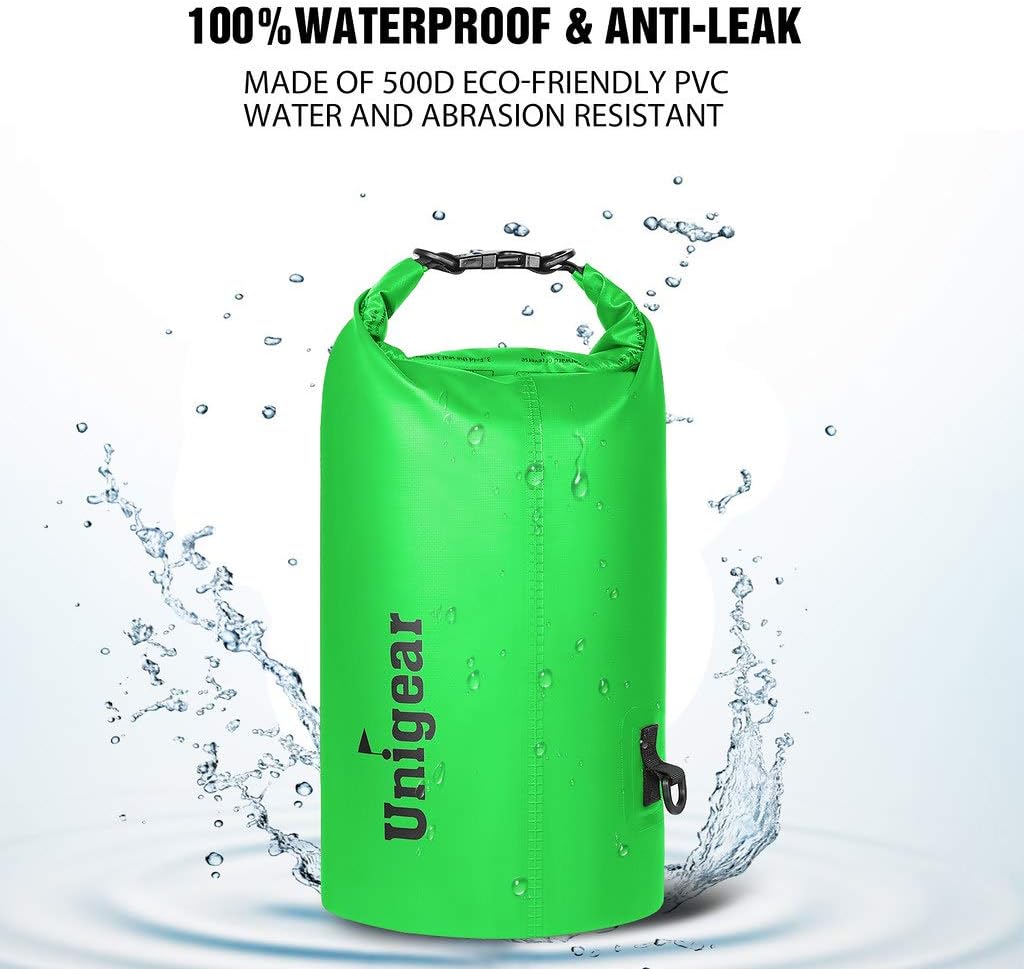 Unigear Dry Bag Waterproof, 2L/5L/10L/20L/30L/40L Floating and Lightweight Bags for Kayaking, Boating, Fishing, Swimming and Camping with Waterproof Phone Case