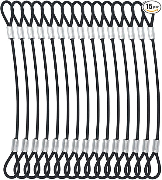 15 pcs 7.9 inch 3mm Thickness Galvanized Steel Wire Cable by Bytiyar