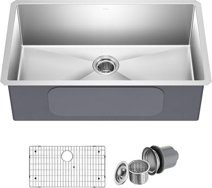 Kraus KHU100-32 Standart PRO 16 Gauge Undermount Single Bowl Stainless Steel by KRAUS
