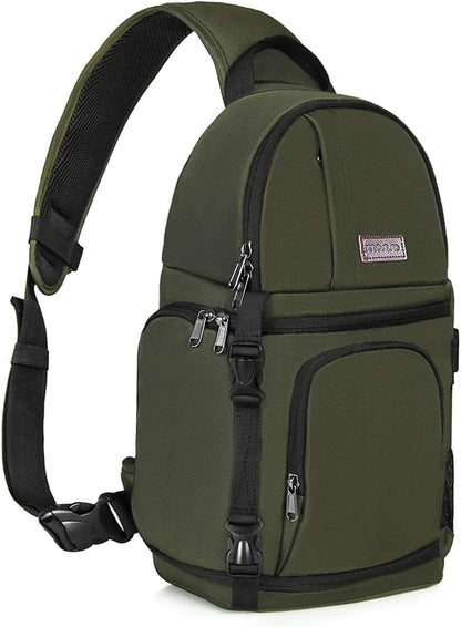 MOSISO Camera Sling Bag, DSLR/SLR/Mirrorless Camera Backpack Case Shockproof Photography Backpack with Tripod Holder & Removable Modular Inserts Compatible with Canon/Nikon/Sony/Fuji