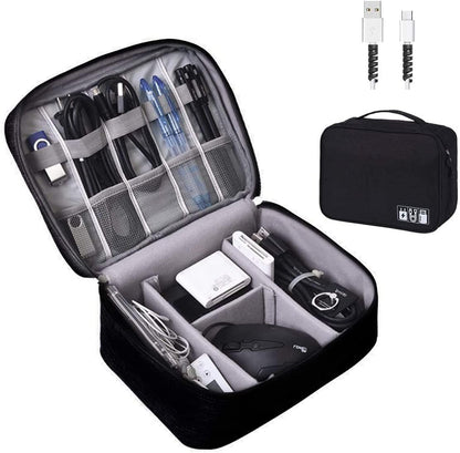 Electronics Organizer, OrgaWise Electronic Accessories Bag Travel Cable Organizer Three-Layer for iPad Mini, Kindle, Hard Drives, Cables, Chargers