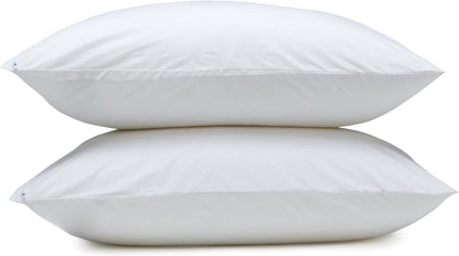 Amazon Basics Down Alternative Bed Pillows and Pillow Protector Case 2-Piece Set, 26 in x 20 in, Soft Density, Standard - Pack of 2, White