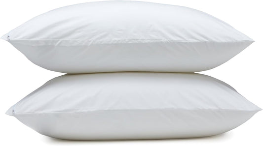 Amazon Basics Down Alternative Bed Pillows and Pillow Protector Case 2-Piece Set, 26 in x 20 in, Soft Density, Standard - Pack of 2, White