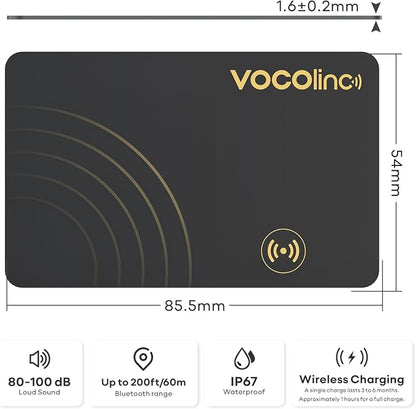 VOCOlinc Air Card Tag Rechargeable Wallet Tracker 1.6mm 2 Pack Black, Item - Image 8