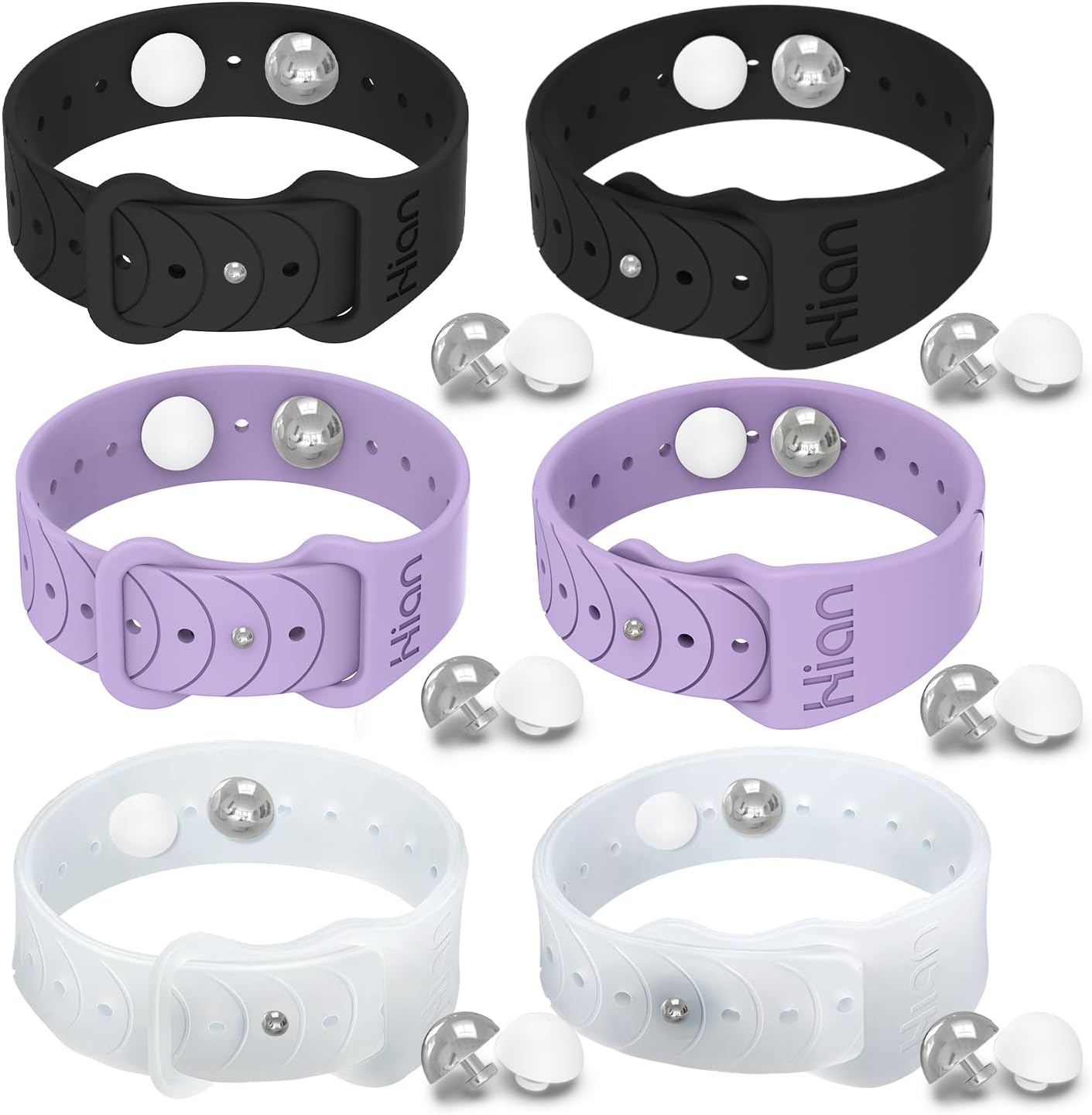 Hion Motion Sickness Bracelets Sea Sickness Wristbands for Motion Sickness/Morning Sickness/Pregnancy Nausea Anti Nausea Bands Acupressure Wristband(3Pairs-Black+Purple+Transparent)