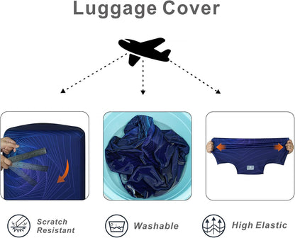 Explore Land Travel Luggage Cover Suitcase Protector Fits 27-30 Inch Case (Gyrotropic, L)
