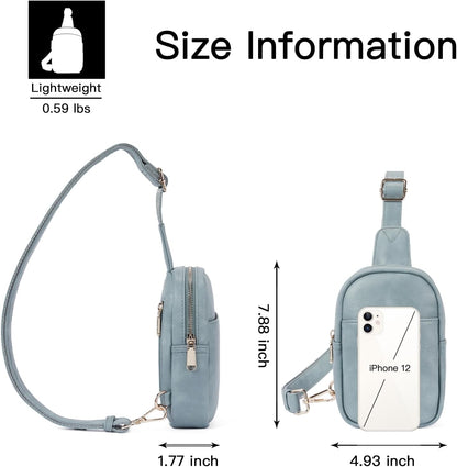 Telena Small Sling Bag for Women Leather Crossbody Fanny Packs Chest Bag for Women