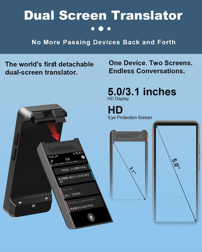iTour D-Lite Dual Screen Language Translator Device, 2025 Real-Time Voice Translation Interpreter Hub 139 Languages, Group Chat & Photo & PhoneTranslation, Instant Pocket AI Translator Device
