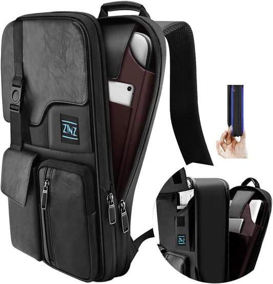 ZINZ Laptop Backpack 15 15.6 16 Inch, Expandable Computer Rucksack with Multi-Pockets Anti-Theft Travel Daypack for Men and Women,Black