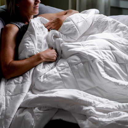 LUXOME Lightweight Blanket | 100% Rayon (Viscose) from Bamboo Fabric & Fill | King/Cal King - 98"x92" | Thermal-Regulating | White