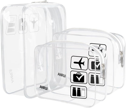 ANRUI Makeup Bags Clear Cosmetic Bag for Women Small Makeup Pouch for Girls/Kids Travel Toiletries Organizer Bags Waterproof Travel Liquids Storage Bags