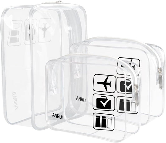 ANRUI Makeup Bags Clear Cosmetic Bag for Women Small Makeup Pouch for Girls/Kids Travel Toiletries Organizer Bags Waterproof Travel Liquids Storage Bags