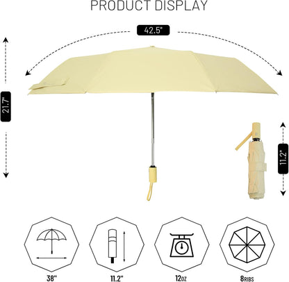 SY COMPACT Umbrella Automatic Travel Waterproof Light Folding Umbrellas Easy Carry for Women and Men