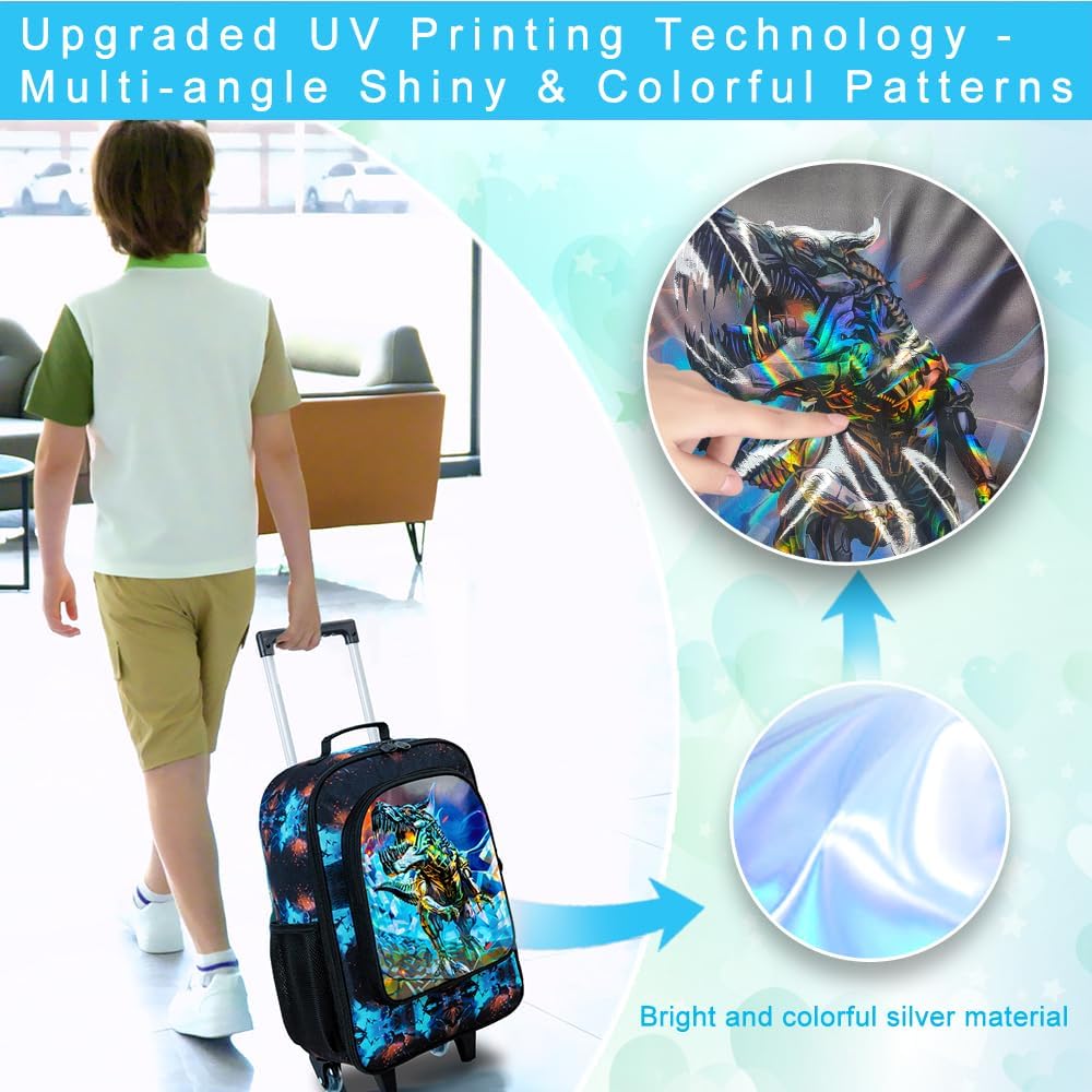 Kids Luggage for Boys Girls, Toddler Rolling Travel Carry on Suitcase with Wheels