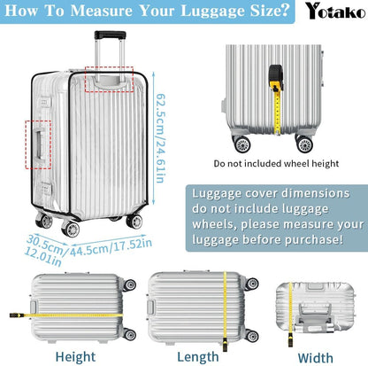 Yotako Clear PVC Suitcase Cover Protectors 26 Inch Luggage Cover for Wheeled Suitcase (26'')