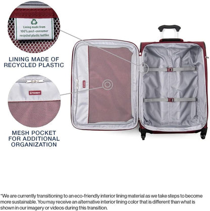 Travelpro Maxlite 5 Softside Expandable Checked Luggage with Spinner Wheels, Lightweight, 25-Inch — Burgundy