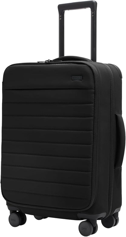 Away Softside Bigger Carry-On Suitcase, 23 Inch Lightweight, Expandable High-Strength Nylon Luggage With Spinner Wheels, Meets Requirements for Most Major Airlines, Jet Black