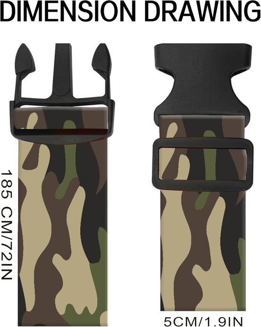 Luggage Straps for Suitcases, Adjustable Travel Belt, Durable Wide Luggage Strap, Cute Suitcase Strap Identifiers with Buckle, Bag Straps for Luggage, Classic Camouflage