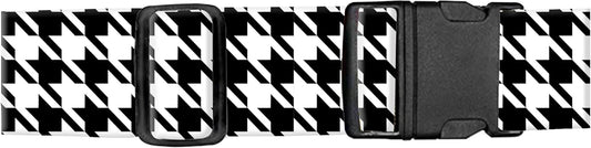 Luggage Straps for Suitcases, Adjustable Travel Belt, Durable Wide Luggage Strap, Cute Suitcase Strap Identifiers with Buckle, Bag Straps for Luggage, Black White Houndstooth