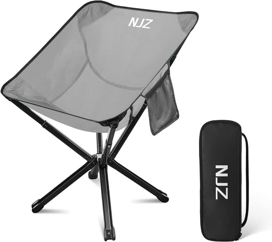 Lightweight Camping Chairs - Set up in 15s, Collapses to 13 Inches -Portable Chair with Carry Bag, Compact Folding Chair for Travel, Picnics, Lawn, Beach, Support 200 LBS - Sliver