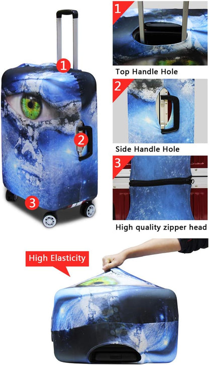 Killer Whale Luggage Cover Elastic Universal Luggage Covers for Suitcase Fit 22-25 Inch Zip Closure Suitcase Cover Protector for Travel Business Anti-Scratch Baggage Covers Case