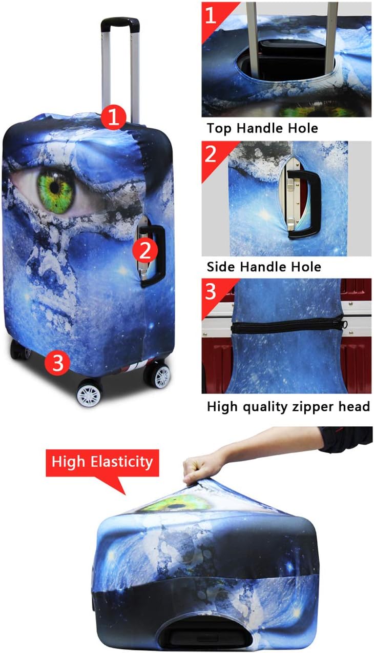 Swirl Hippie Flowers Baggage Covers for 26-29 Inch Suitcase Washable Non Slip Suitcase Cover Colorful Flower Luggage Cover Decoration for Women Girl, Suitcase Protector for Travel Luggage