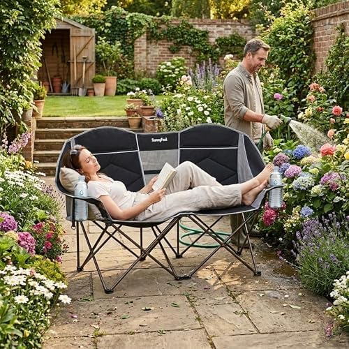 SUNNYFEEL Double Camping Chair Oversized Loveseat for Adults