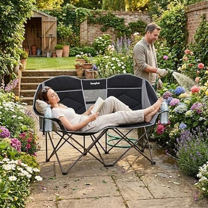 SUNNYFEEL Double Camping Chair Oversized Loveseat for Adults