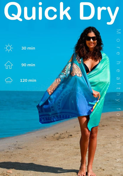 6 Pack Microfiber Lightweight Beach Towel Sand Free Quick Dry Absorbent Thin Compact Towels for Swimming Pool Camping Beach Accessories Large Easy Pack Travel Things for Vacation Essentials Gift