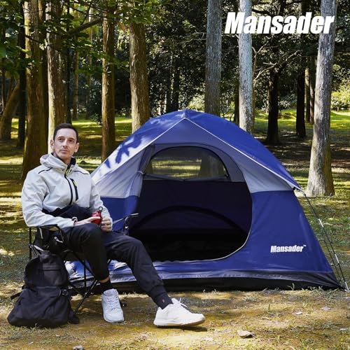 Camping Tent, Waterproof 2/3/4 Person Tents for Camping, Lightweight Easy Set Up Outdoor Hiking Tent Backpacking Tent with Carry Bag, Backpack Tent Suit for Family Beach Hiking Travel